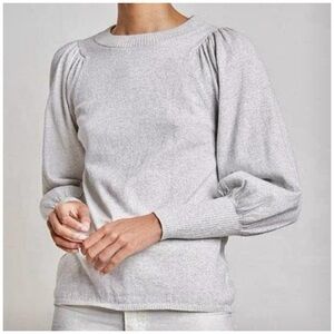 Apiece Apart Eco Dewi Puff Sleeve Crewneck Sweater in heather grey size S